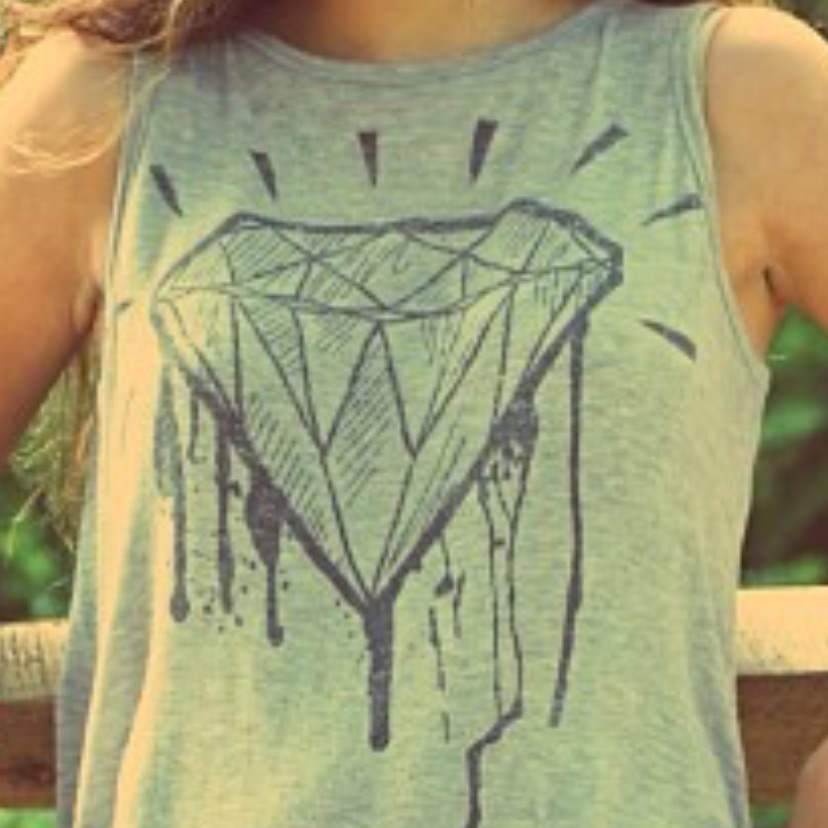 Gray Diamond Split Back Tank